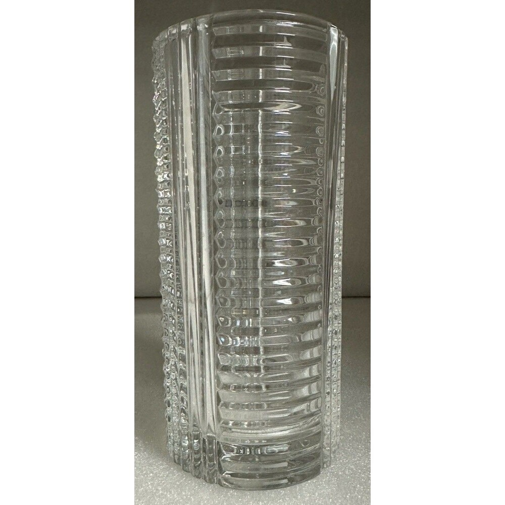 Val St. Lambert Laslo Round Metropolis 8.75" Faceted Crystal Vase